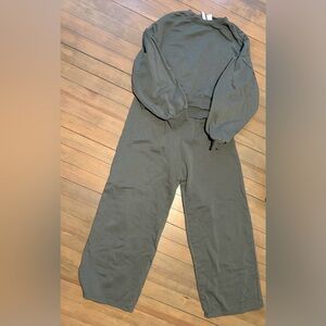 Women's dark olive/greyish H&M sweat set